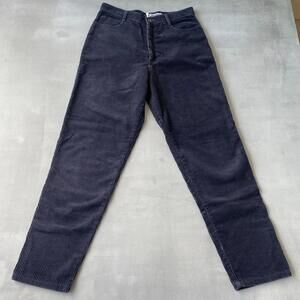 Vintage Averroe Pants Womens 12 30 x 30 Thick Corduroy Tapered Leg 90s Navy Blue